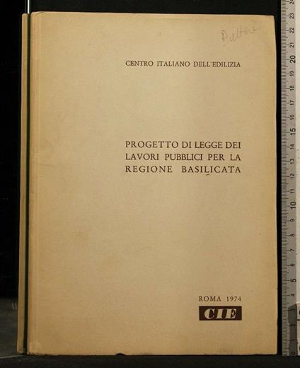 Progetto di Legge Dei Lavori Pubblici per La Regione Basilicata - copertina