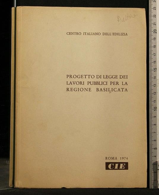 Progetto di Legge Dei Lavori Pubblici per La Regione Basilicata - copertina