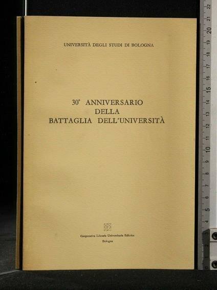 30° Anniversario Della Battaglia Dell' Università - copertina