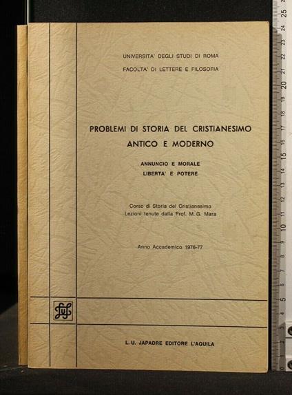 Problemi di Storia Del Cristianesimo Antico e Moderno Annuncio E - copertina