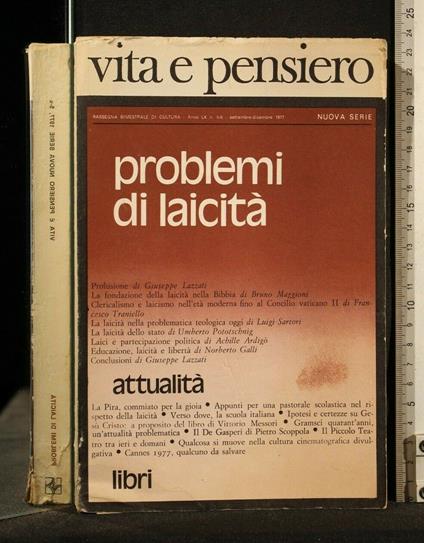 Vita e Pensiero Problemi di Laicità - copertina