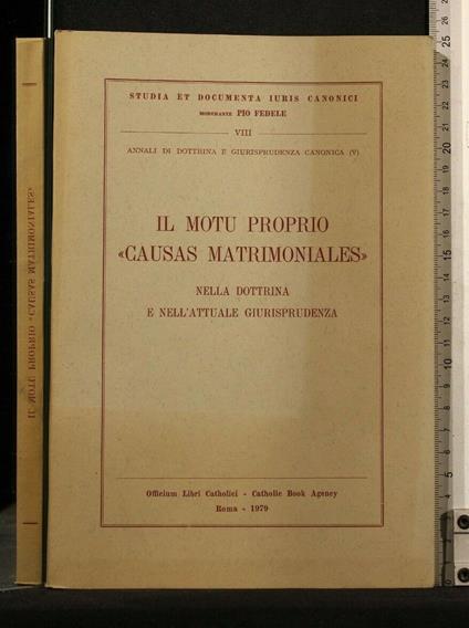 Il Motu Proprio "Causas Matrimoniales" - copertina