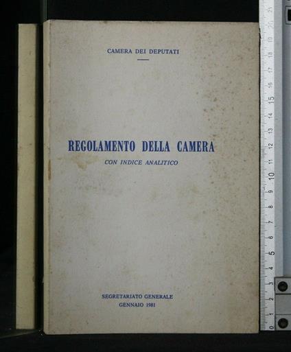 Regolamento Della Camera - copertina
