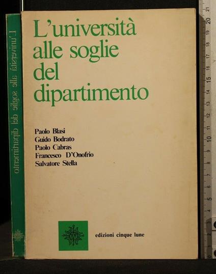 L' Università Alle Soglie Del Dipartimento - copertina