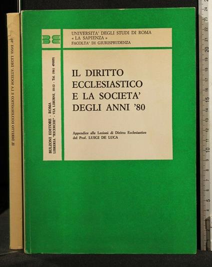 Il Diritto Ecclesiastico e La Società Degli Anni '80 - copertina