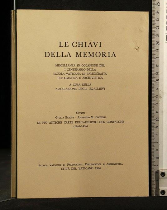 Le Chiavi Della Memoria - copertina