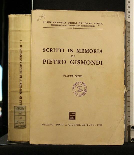 Scritti in Memoria di Pietro Vol 1 - copertina