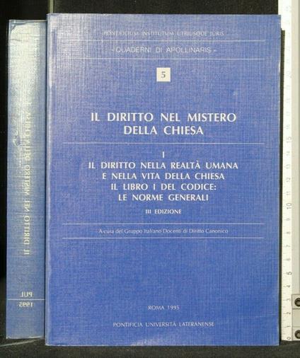 Il Diritto Nel Mistero Della Chiesa - copertina