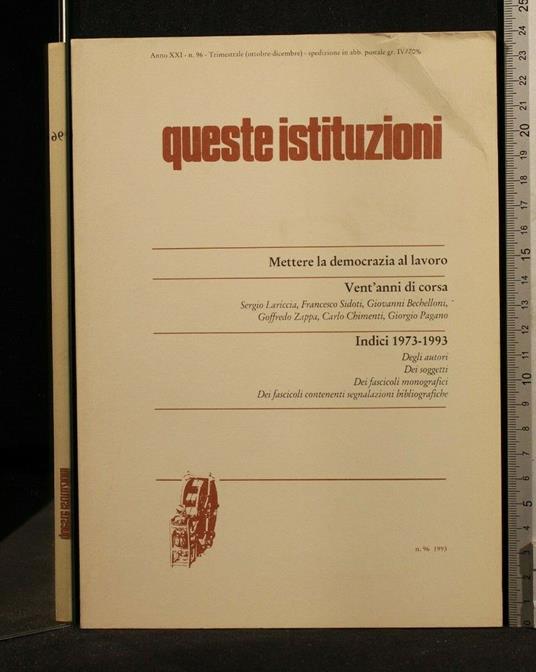 Queste Istituzioni N 96 - copertina