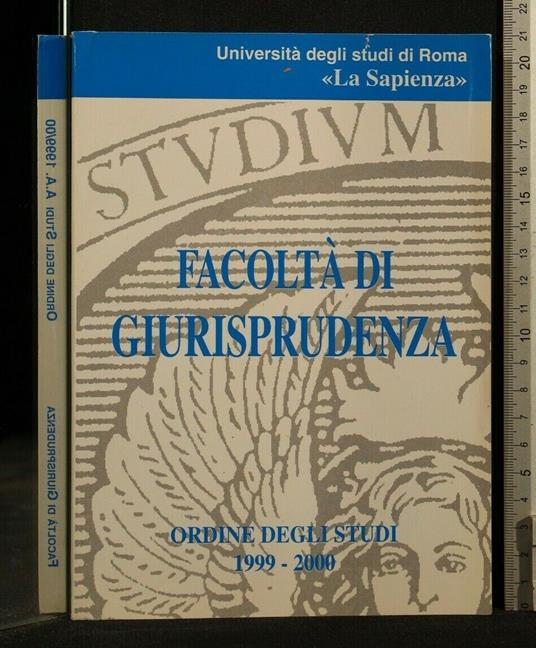 Facoltà di Giurisprudenza Ordine Degli Studi 1999-2000 - copertina