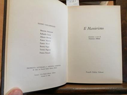 Elite Storia Universale Dell'Arte 21 Il Manierismo 1966 Fabbri - Francesco Abbate - copertina