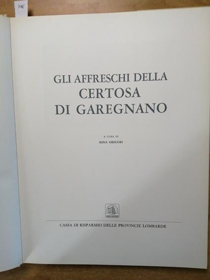 Gli Affreschi Della Certosa Di Garegnano - Mina Gregori - Cariplo - Mina Gregori - copertina