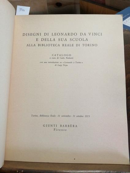 Disegni Di Leonardo Da Vinci E Della Sua Scuola - Catalogo Giunti Barbera - Carlo Pedretti - copertina