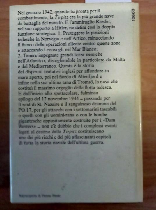 La Tana Della Tirpitz Storia Della Nave Del Terzo Reich 1972 Mondadori - 543 - David Woodward - copertina