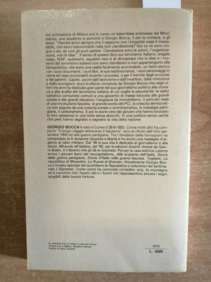 Giorgio Bocca - Il Terrorismo Italiano 1970/1978 - Rizzoli 1Ed. Brigate - Giorgio Bocca - copertina