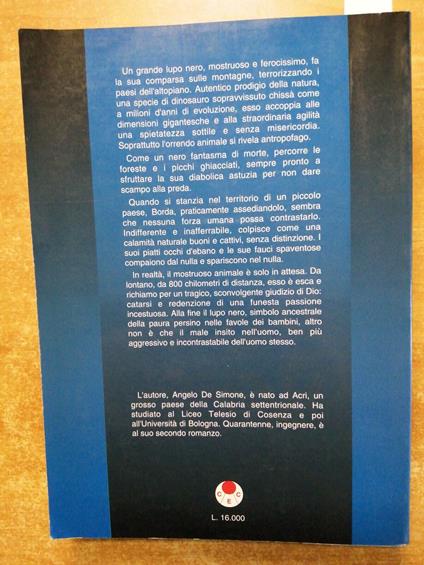 Angelo De Simone - Lupus - 1993 - Editrice Cleos - 1Ed. - Fantasy Horror - Angelo De Simone - copertina