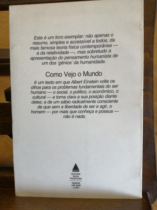 Albert Einstein - Como Vejo O Mundo- 1982 - Editora Nova Fronteira - Albert Einstein - copertina