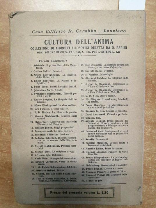 La Morte E L'Immortalit - Ludwig Feuerbach - 1916 Carabba Ed. Lanciano - Ludwig Feuerbach - copertina