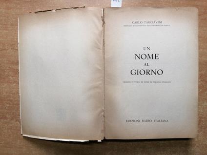 Un Nome Al Giorno Origine E Significato Tagliavini 1955 Radio Italiana - Carlo Tagliavini - copertina