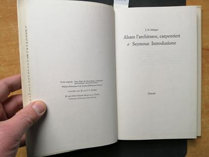 Salinger Alzate L'Architrave, Carpentieri E Seymour Introduzio1965 Einaudi - J. D. Salinger - copertina