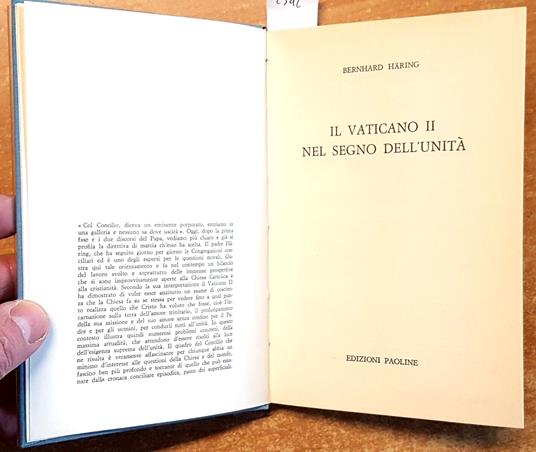 Il Vaticano Ii Nel Segno Dell'Unitë - B. H€Ring - 1963 - Edizioni Paoline - Bernhard Häring - copertina