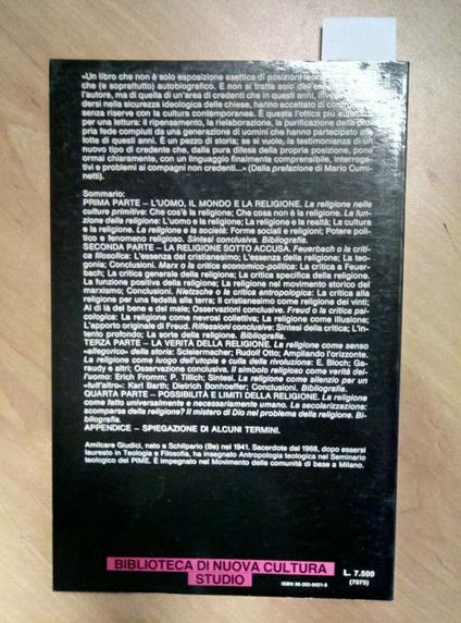 Processo Alla Religione - Intro Culturale Al Problema Religioso - Amilcare Giudici - copertina