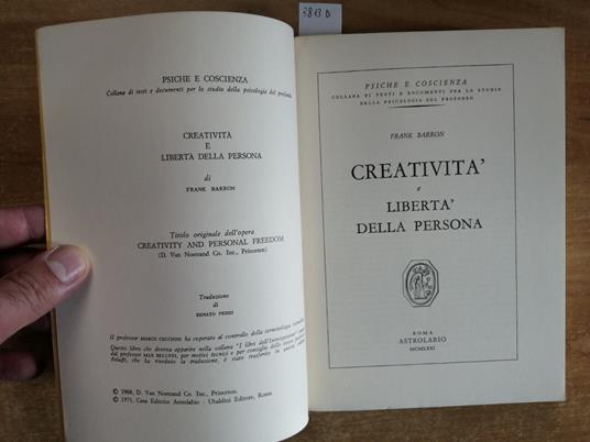 Frank Barron - Creativit E Libert Della Persona - Astrolabio 1971 Psiche( - Frank Barron - copertina