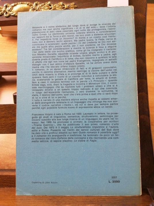 Metasole - Francesco Volpini - Rizzoli 1Ed. - Romanzo 1975 - Francesco Volpi - copertina