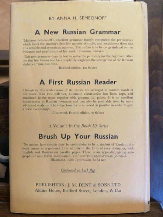A New Russian Grammar Part 3 - Russian Sintax - Anna H. Semeonoff - 1962 - copertina