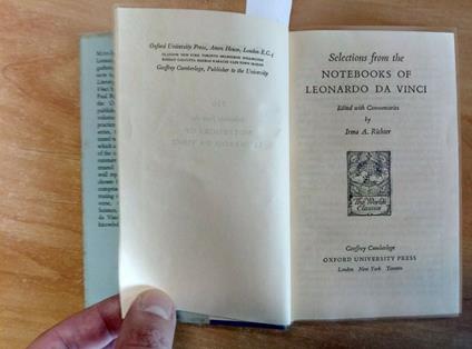 Selections From The Notebooks Of Leonardo Da Vinci - Richter 1955 - copertina