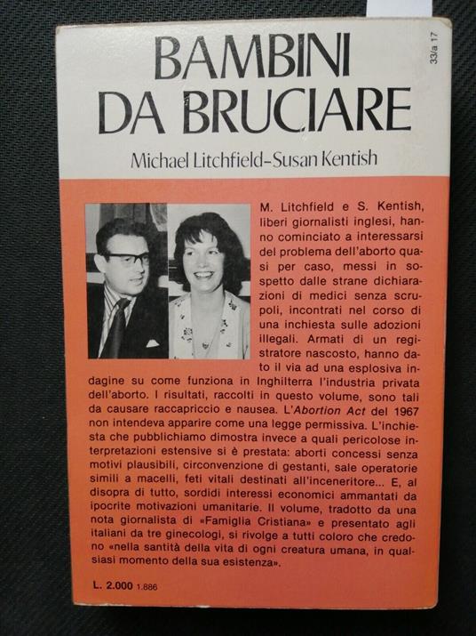 Bambini Da Bruciare - Litchfield Kentish - 1976 Edizioni Paoline Aborto - copertina