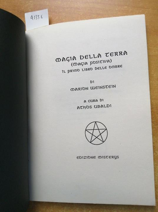 Athos Ubaldi Magia Della Terra Il Primo Libro Delle Ombre Marion Weinstein( - copertina