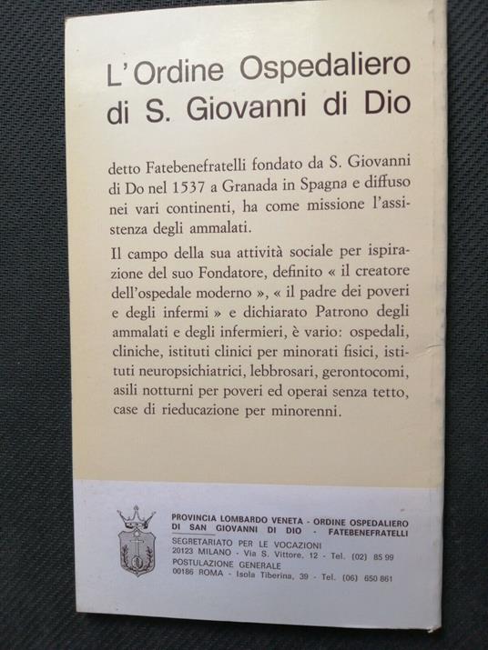 Venerabile Frà Riccardo Pampuri 1979 Pavia - Edizioni Fatebenefratelli - copertina