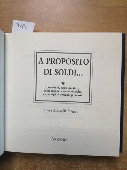 A Proposito Di Soldi... Come Farli, Investirli, Spenderli Maggio - Armenia - copertina