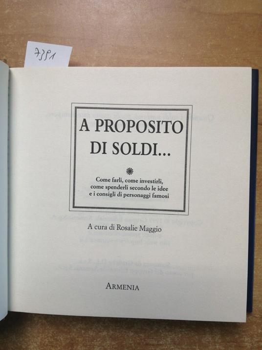 A Proposito Di Soldi... Come Farli, Investirli, Spenderli Maggio - Armenia - copertina