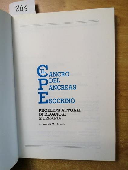 Il Cancro Del Pancreas Esocrino Problemi Attuali Di Diagnosi E Terapia Rovati243 - copertina