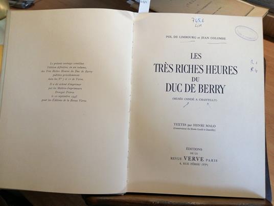 Miniatura Medioevale - Les Tres Riches Heures Du Duc De Berry - copertina