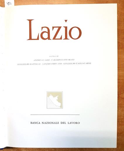 Lazio - Libro + Cofanetto - 1975 Bnl Arte Storia Scultura Architettura - copertina