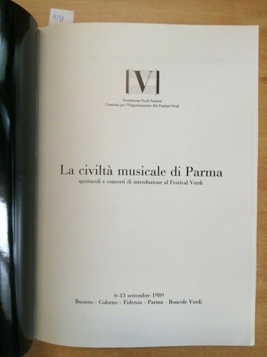 La Civiltà Musicale Di Parma - Fondazione Verdi Festival - 1989 Busseto - copertina
