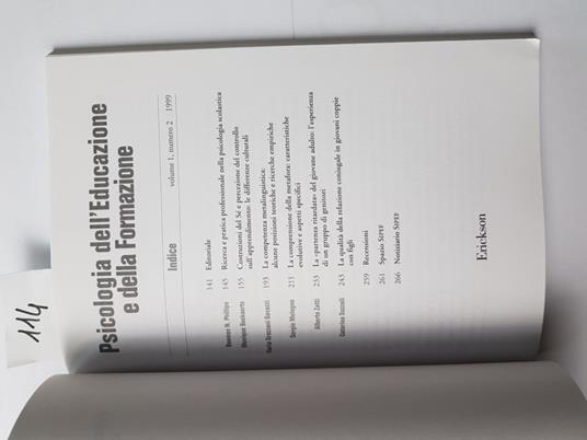2 Riviste Psicologia Dell'Educazione E Della Formazione Erickson Vari Articoli - copertina