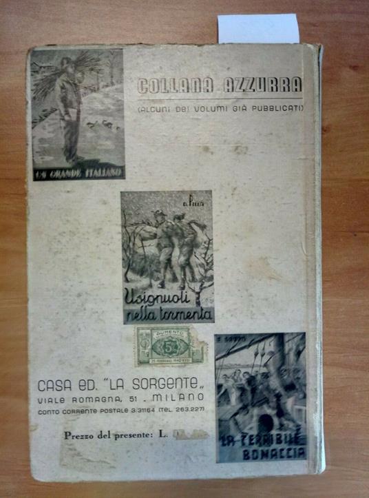 D. Pilla Tra Le Raffiche Della Bufera 1939 Collana Azzurra La Sorgente - 822 - copertina
