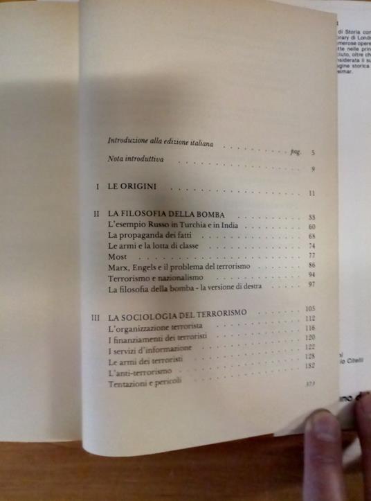 Storia Del Terrorismo - Walter Laqueur Club Italiano Del Libro 1979 - 181 - copertina