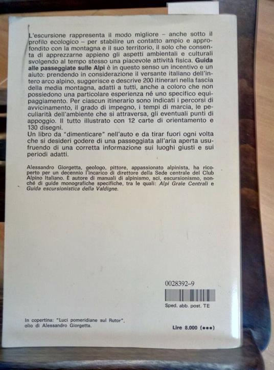Guida Alle Passeggiate Sulle Alpi - Alessandro Giorgetta - 1986 Mondadori - Alessandro Giorgetta - copertina