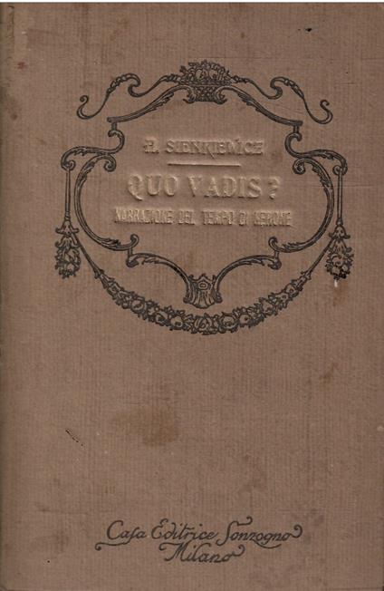 "Quo Vadis" Narrazione Del Tempo Di Nerone - Henryk Sienkiewicz - copertina