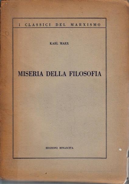 Miseria Della Filosofia - Karl Marx - copertina