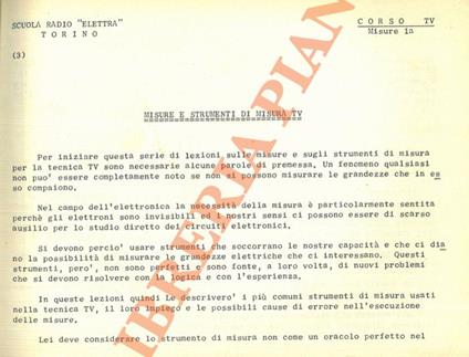 TELEVISIONE. Misure - copertina
