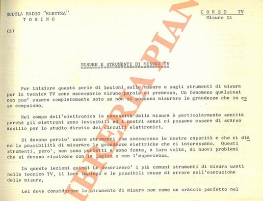 TELEVISIONE. Misure - copertina