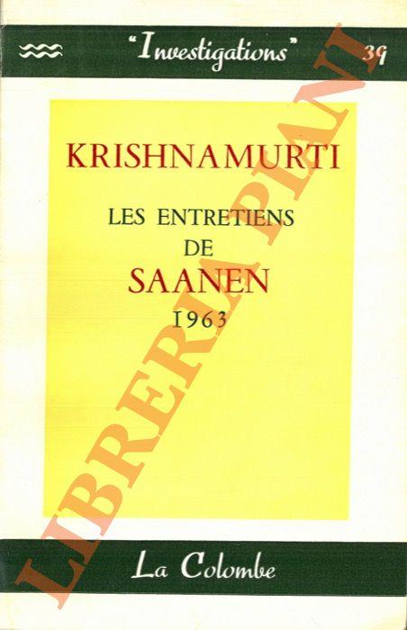 Les entretiens de Saanen: 1963. - copertina