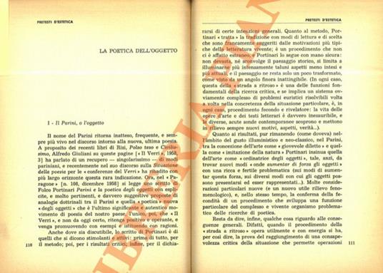 poetica dell'oggetto. Il Parini, o l'oggetto - Luciano Anceschi - copertina