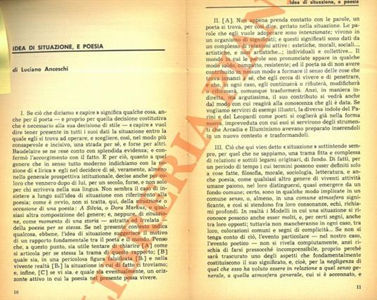 Idea di situazione e poesia - Luciano Anceschi - copertina